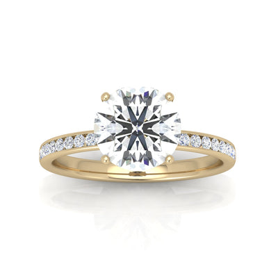 Channel Set Round Diamond Engagement Ring