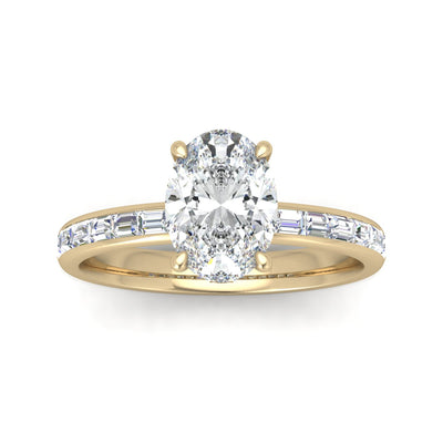 Classic Hidden Halo Channel Set Engagement Ring - Oval