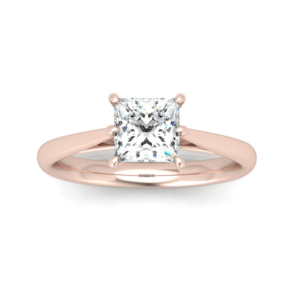 Princess Diamond Cathedral Solitaire Ring