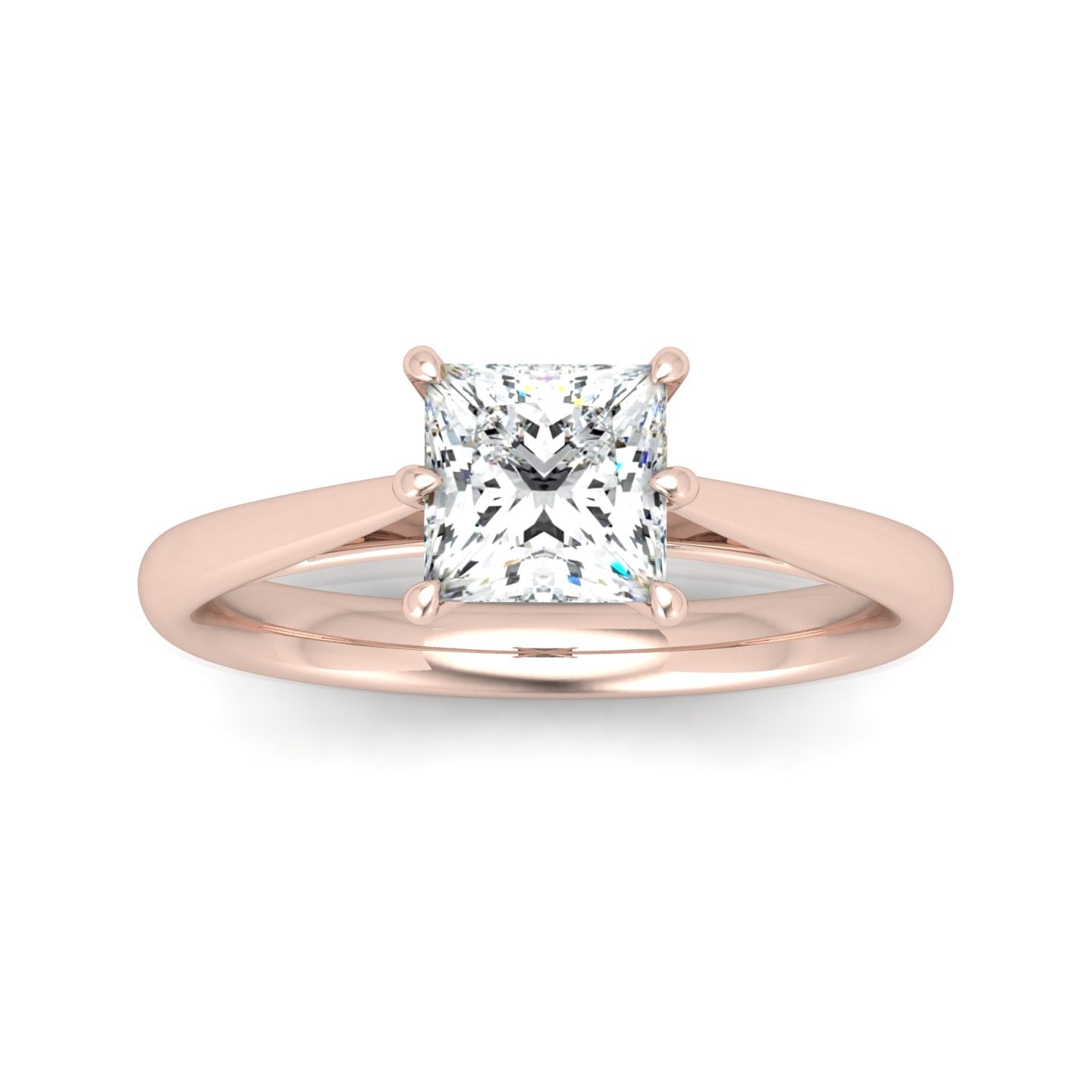 Princess Diamond Cathedral Solitaire Ring