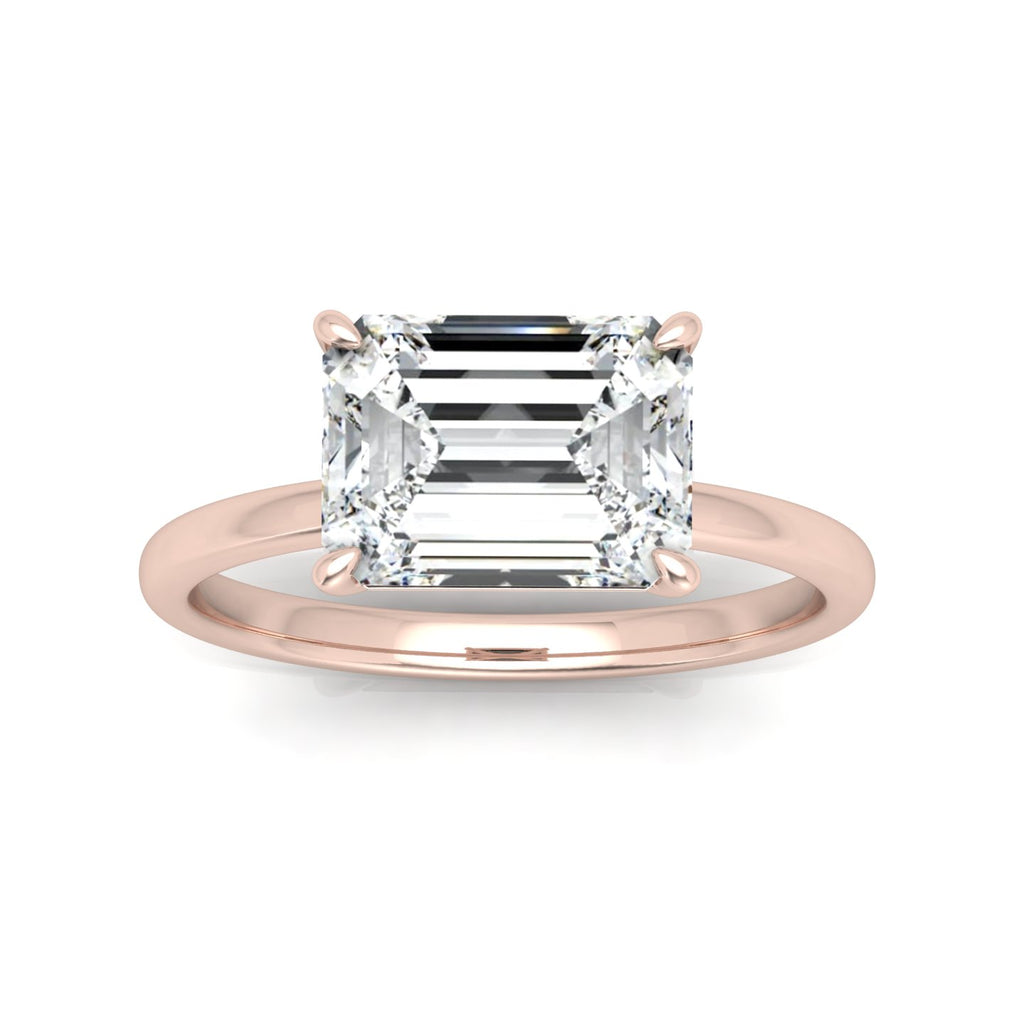 Classic East-West Solitaire Engagement Ring - Emerald
