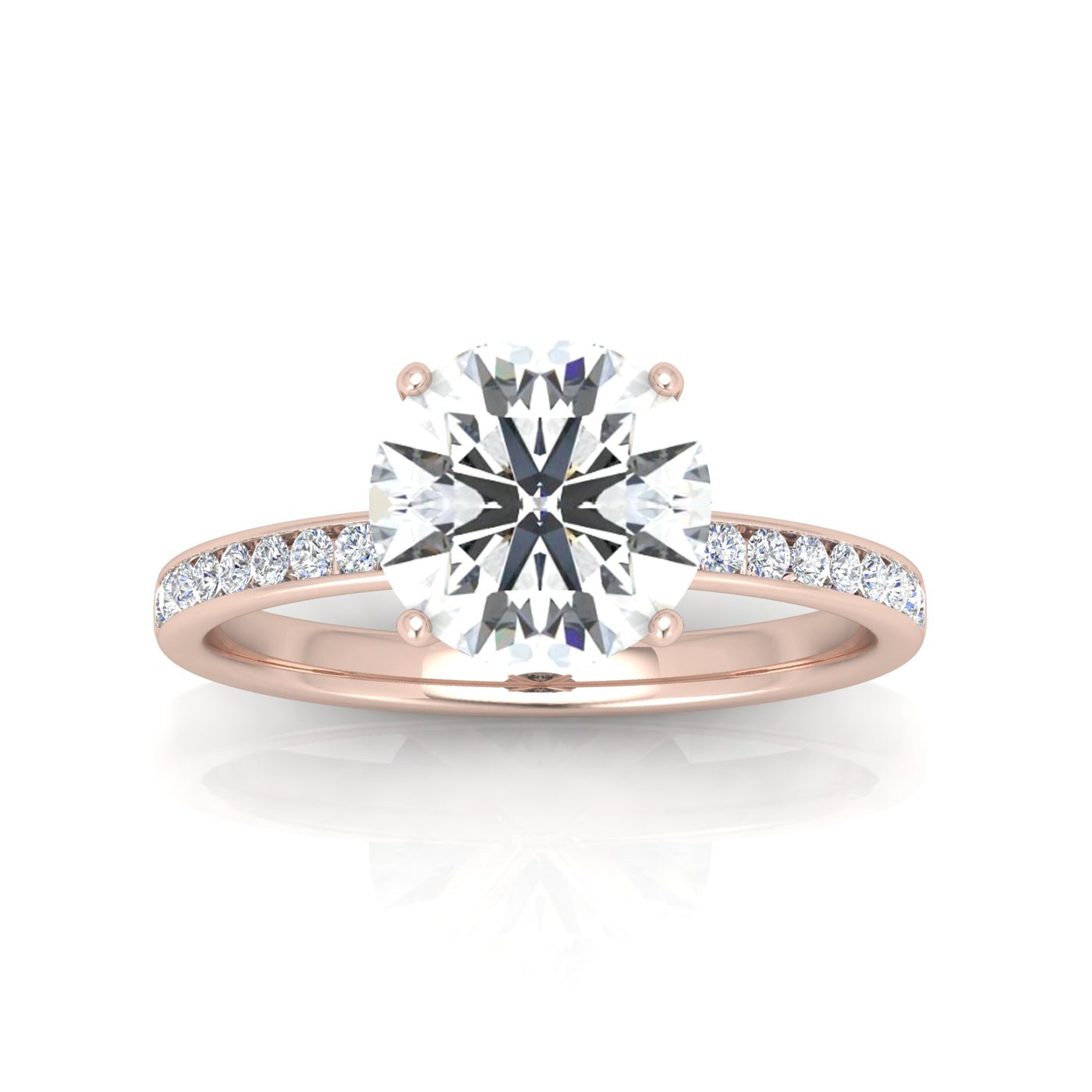 Channel Set Round Diamond Engagement Ring