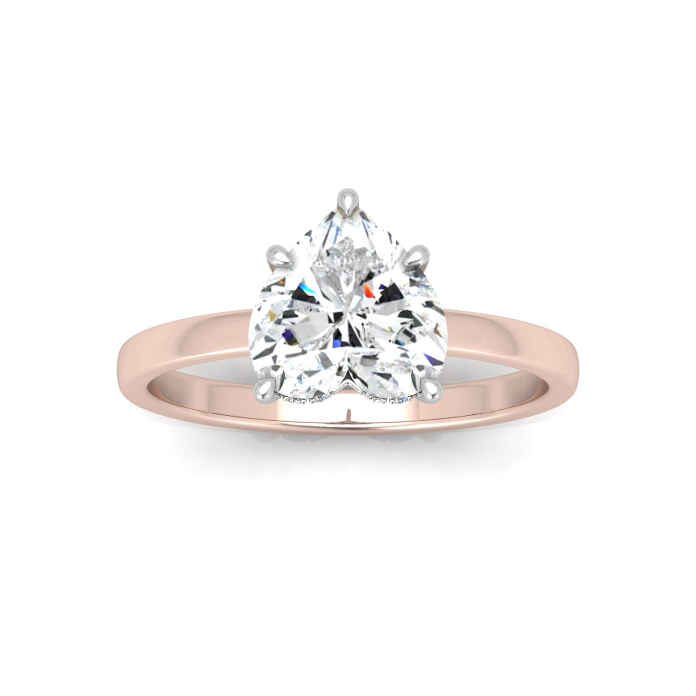 Classic Solitaire Hidden Halo Engagement Ring