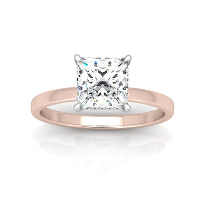 Classic Solitaire Hidden Halo Engagement Ring Princess