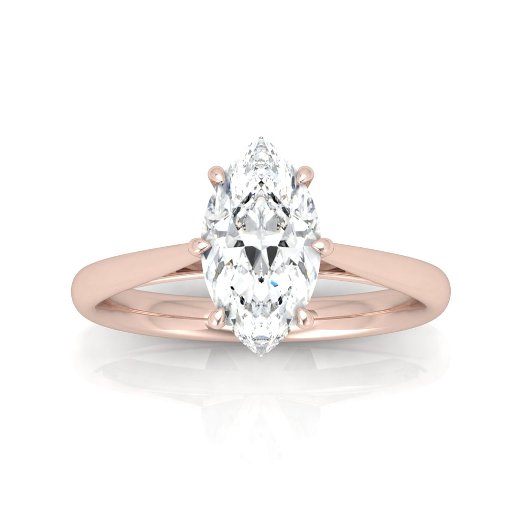 Marquise Diamond Cathedral Solitaire Ring