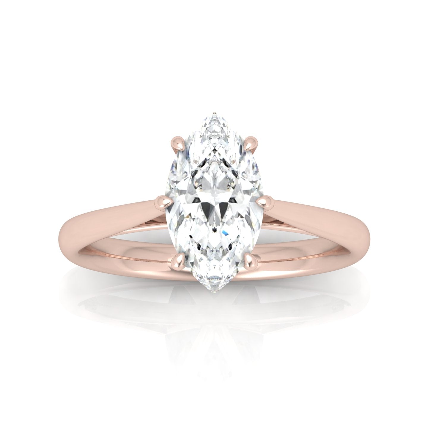 Marquise Diamond Cathedral Solitaire Ring