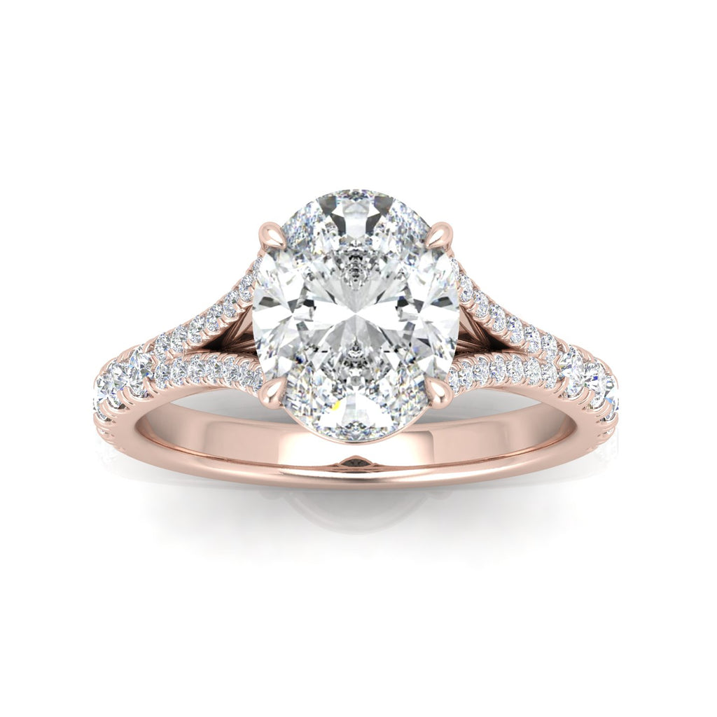 Julie Oval Diamond Split Shank Engagement Ring