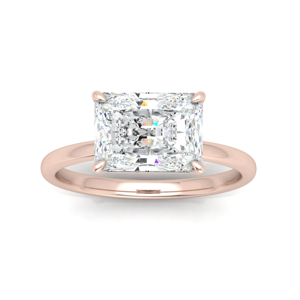 Classic East-West Solitaire Engagement Ring - Radiant