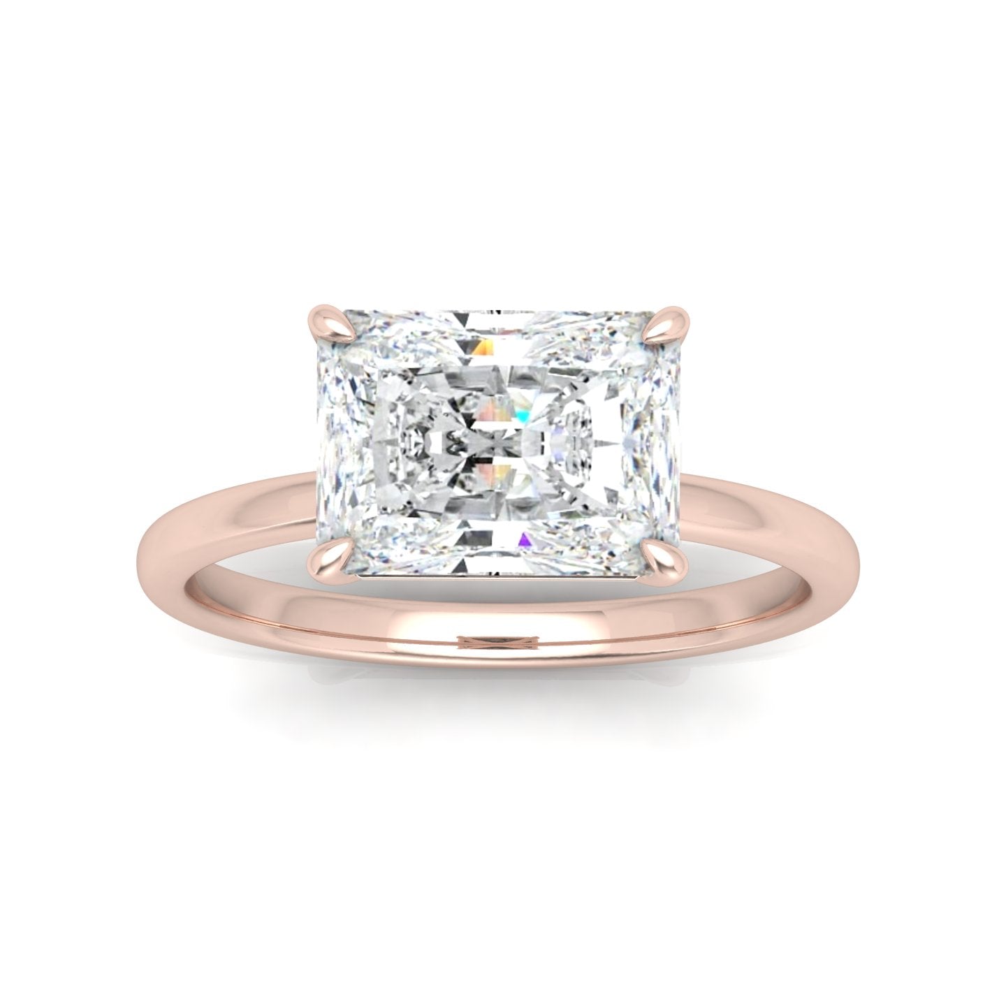 Classic East-West Solitaire Engagement Ring - Radiant