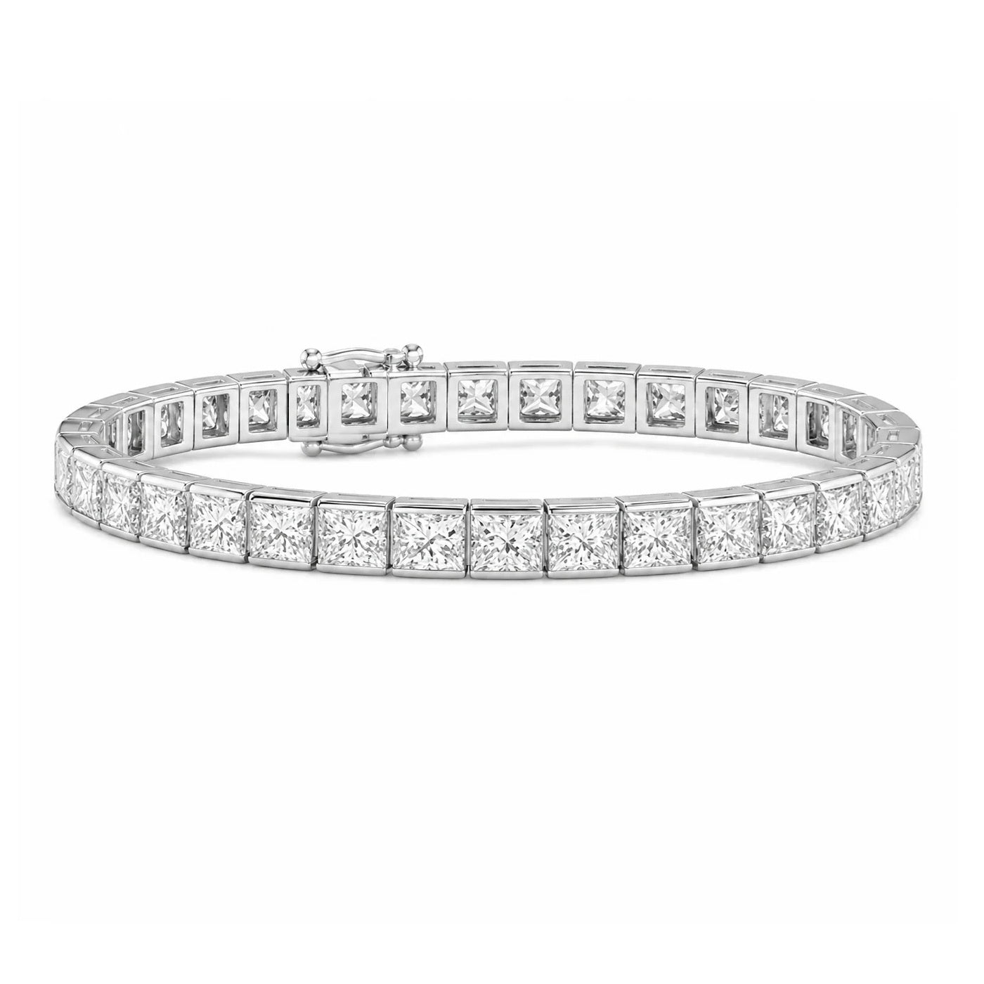 Princess Diamond Channel Set Tennis Bracelet for Women in 18K Gold – F/VS (4.00CT–12.00CT)