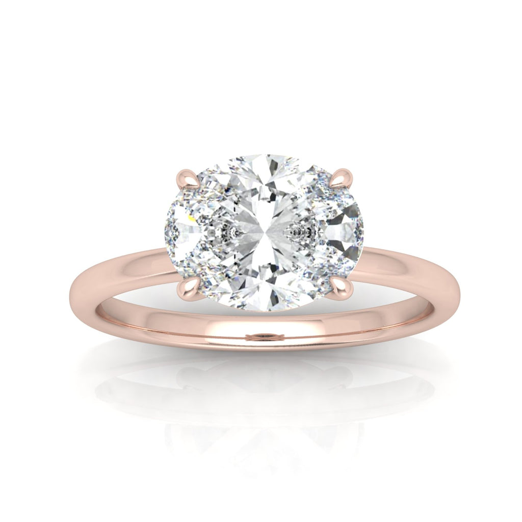Classic East-West Solitaire Engagement Ring - Oval