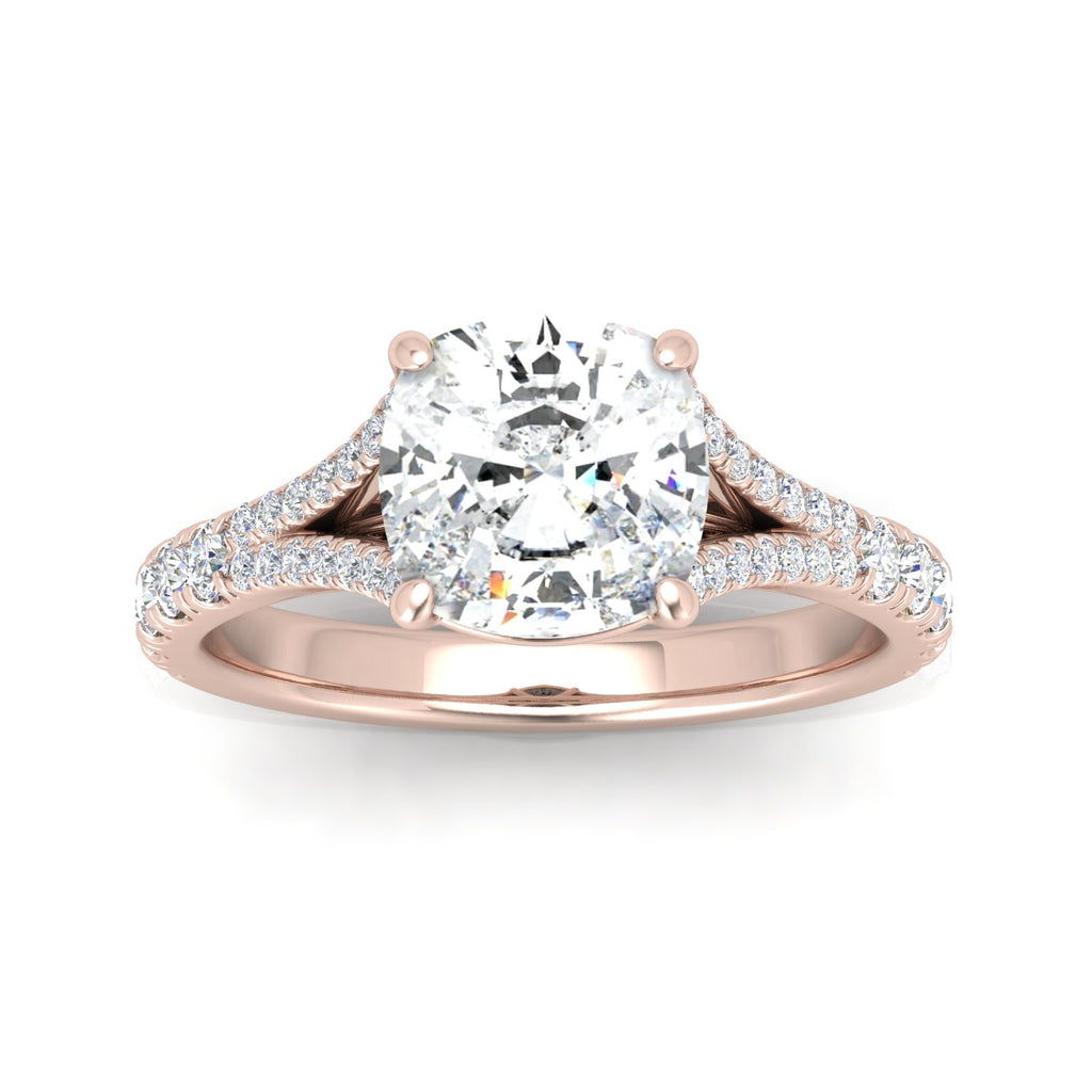Julie Cushion Diamond Split Shank Engagement Ring