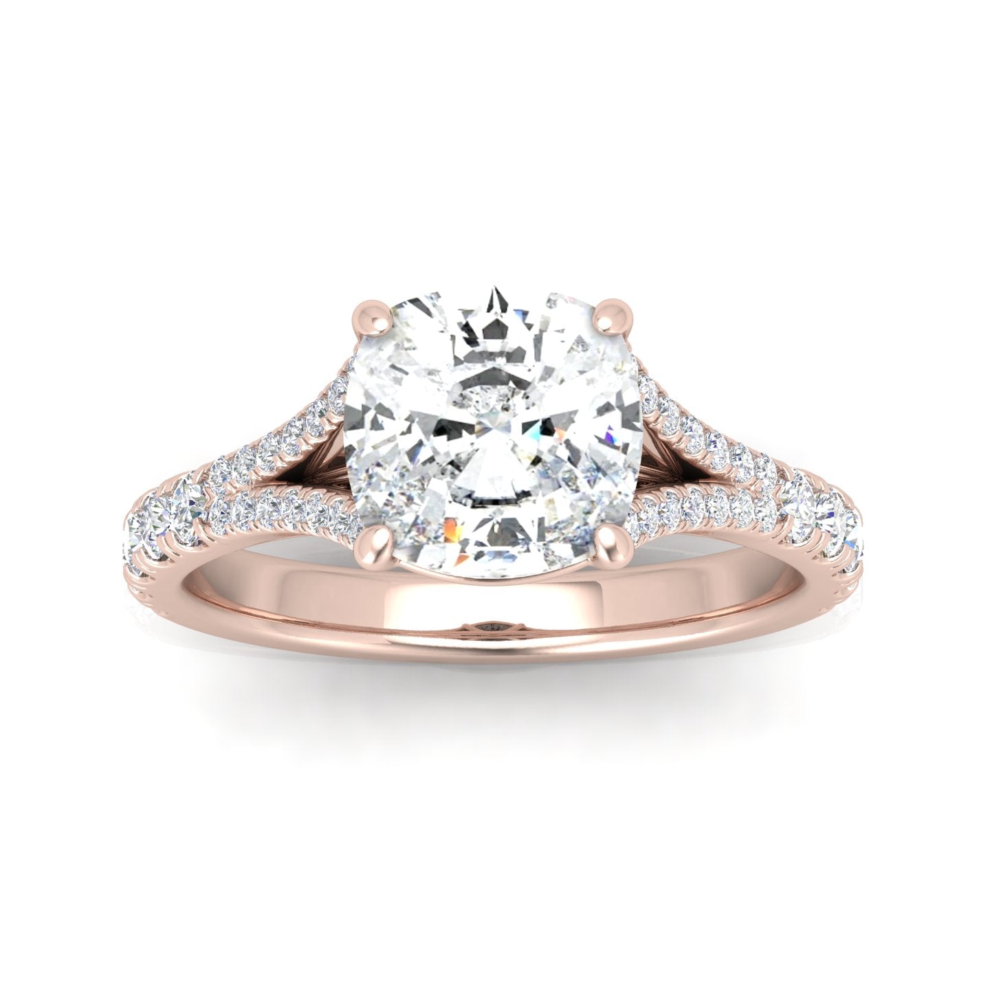 Julie Cushion Diamond Split Shank Engagement Ring