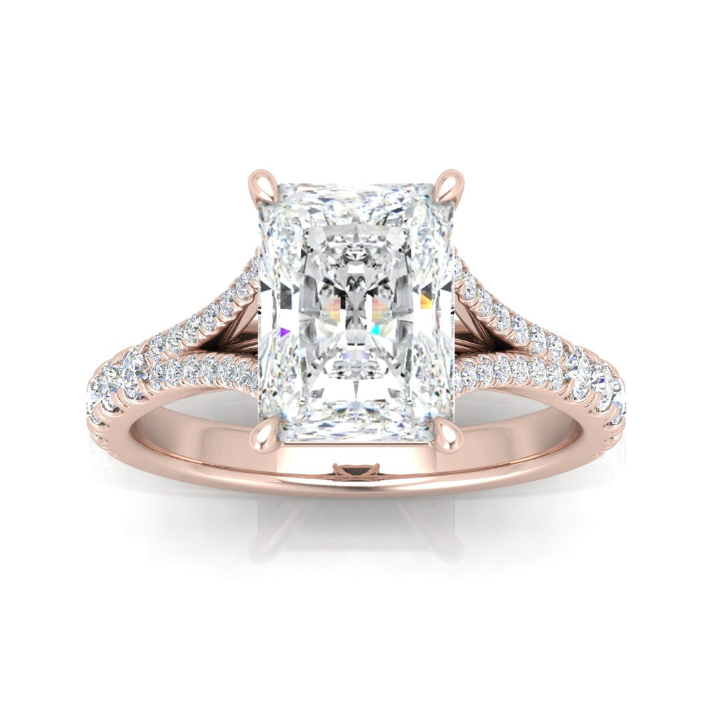 Julie Radiant Diamond Split Shank Engagement Ring