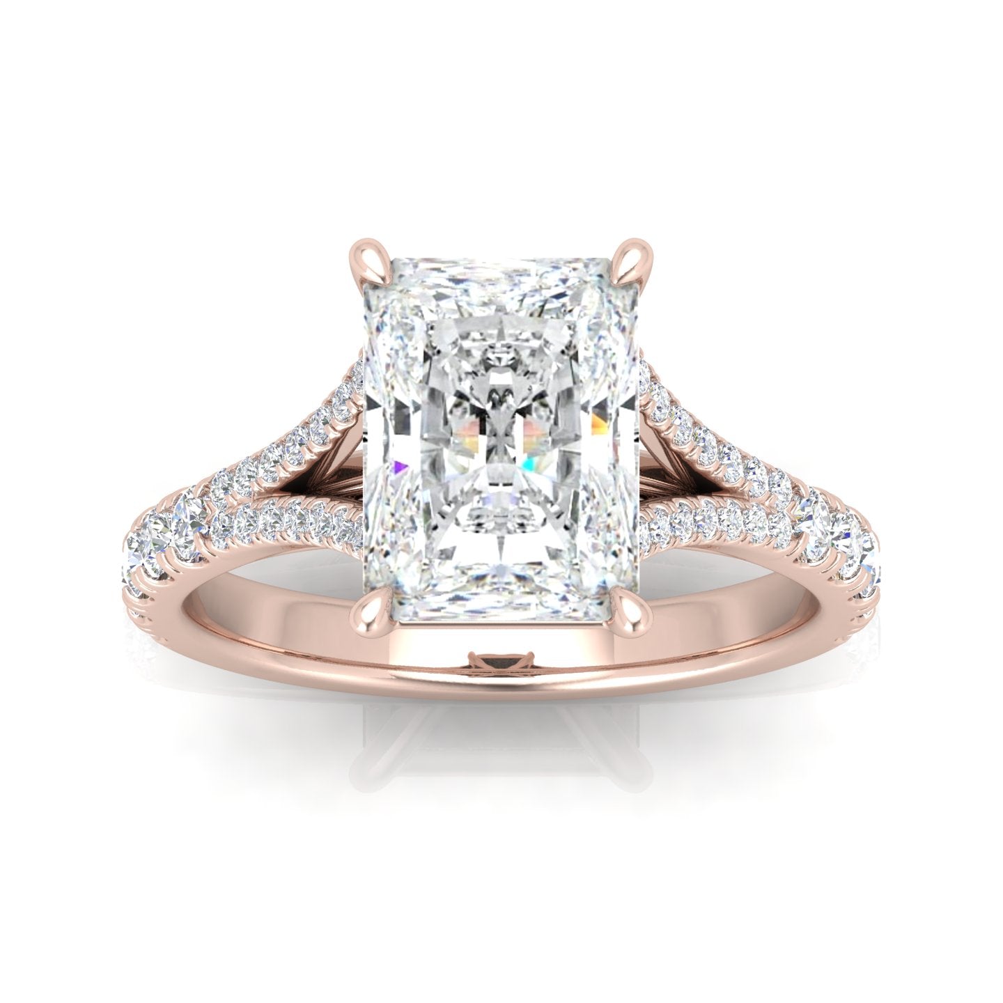 Julie Radiant Diamond Split Shank Engagement Ring