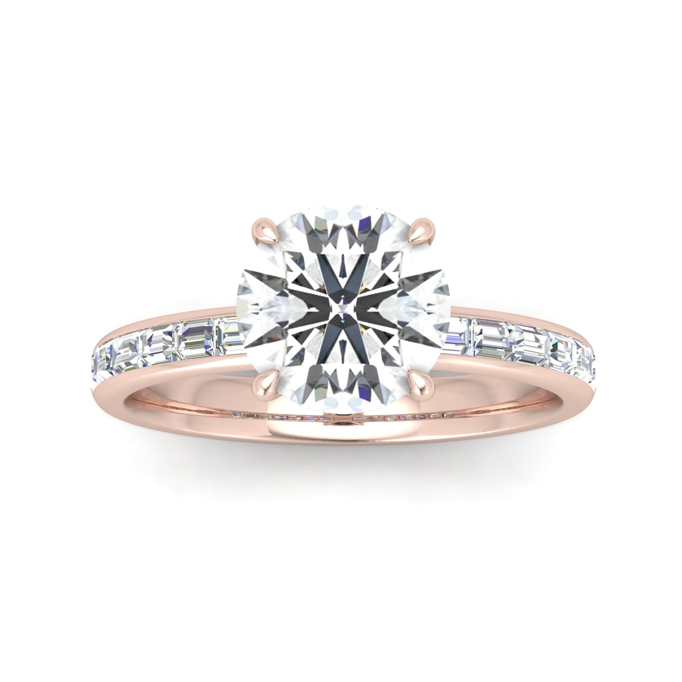 Classic Hidden Halo Channel Set Engagement Ring - Round