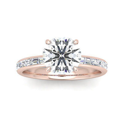 Classic Hidden Halo Channel Set Engagement Ring - Round