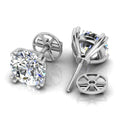 Certified D/VS 2.00Ct Double Prong Round Diamond Stud Earrings in 18k Gold / Platinum