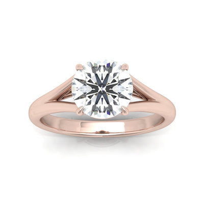 Classic Round Diamond Split Shank Solitaire Engagement Ring