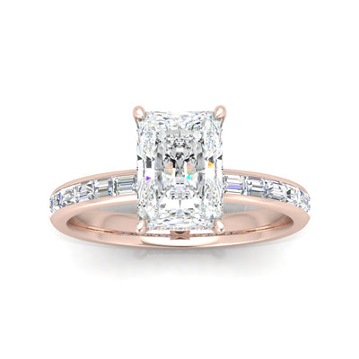 Classic Hidden Halo Channel Set Engagement Ring - Radiant