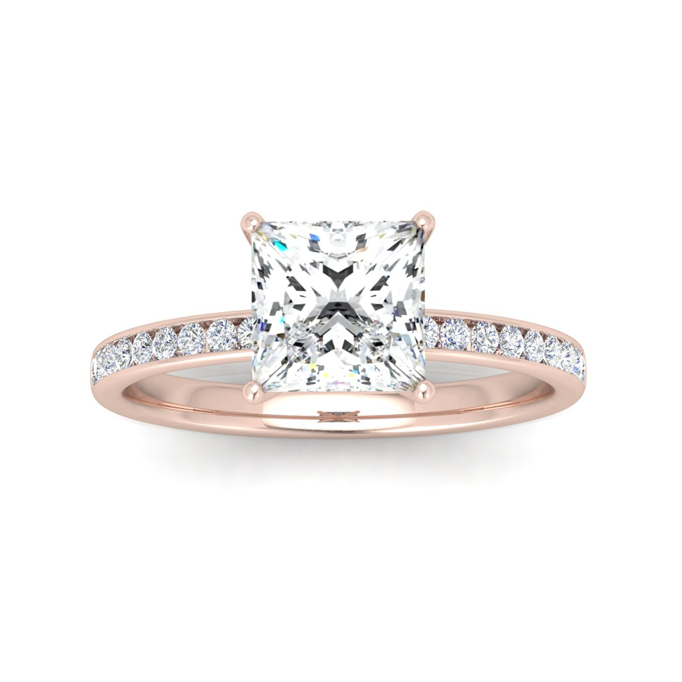 Channel Set Princess Diamond Engagement Ring