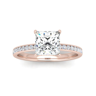 Channel Set Princess Diamond Engagement Ring