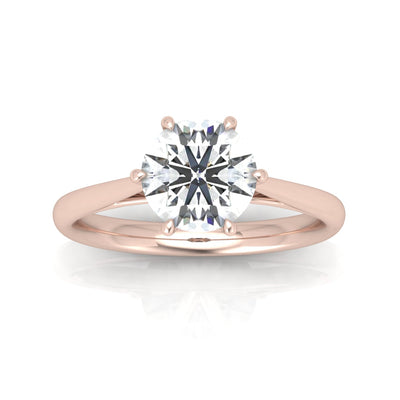 Round Diamond Six Prong Cathedral Solitaire Ring