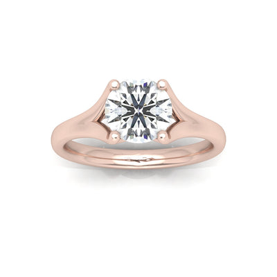 Round Diamond Split Shank Solitaire Engagement Ring