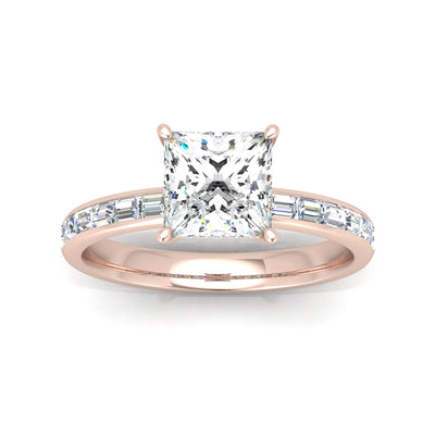 Classic Hidden Halo Channel Set Engagement Ring - Princess