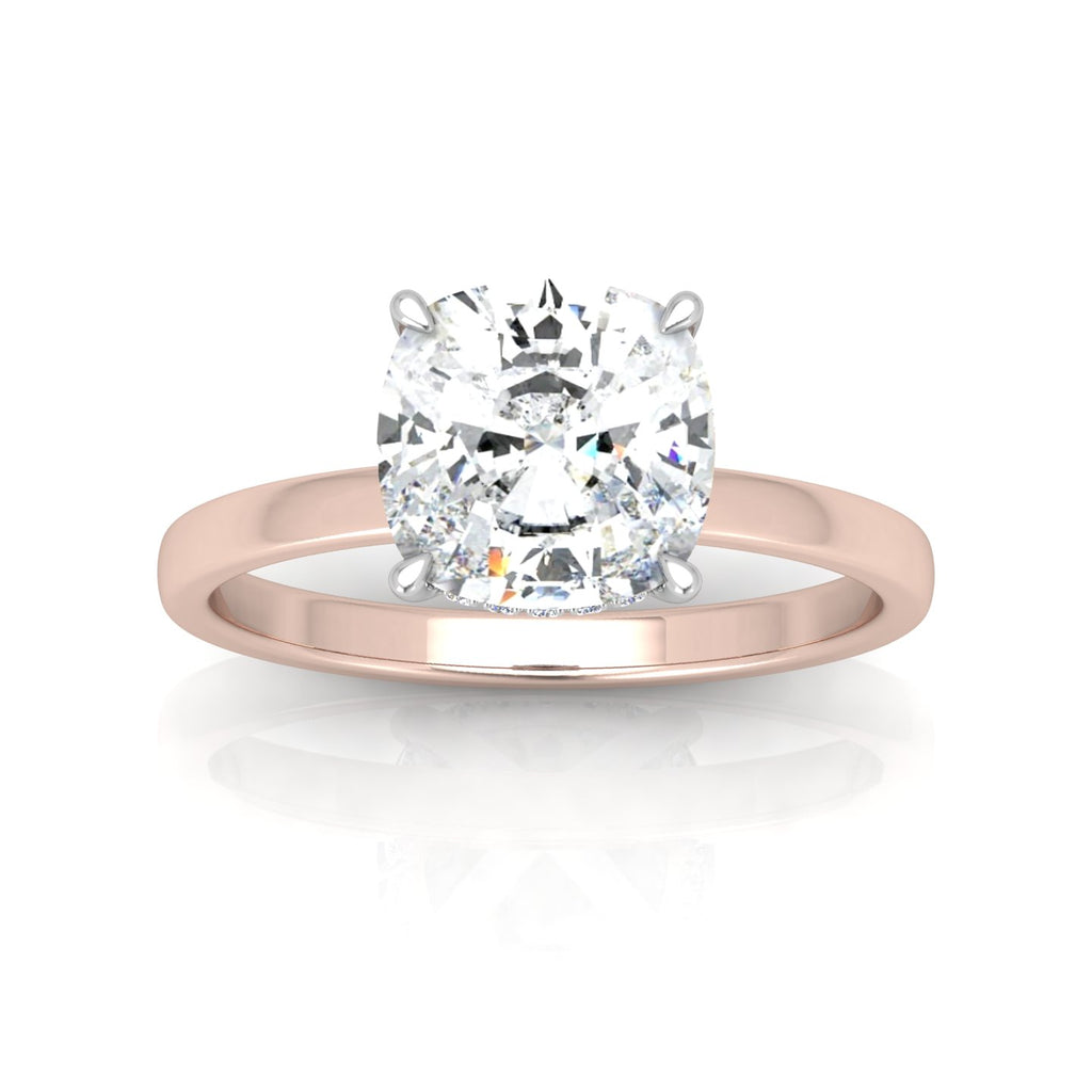 Classic Solitaire Hidden Halo Engagement Ring