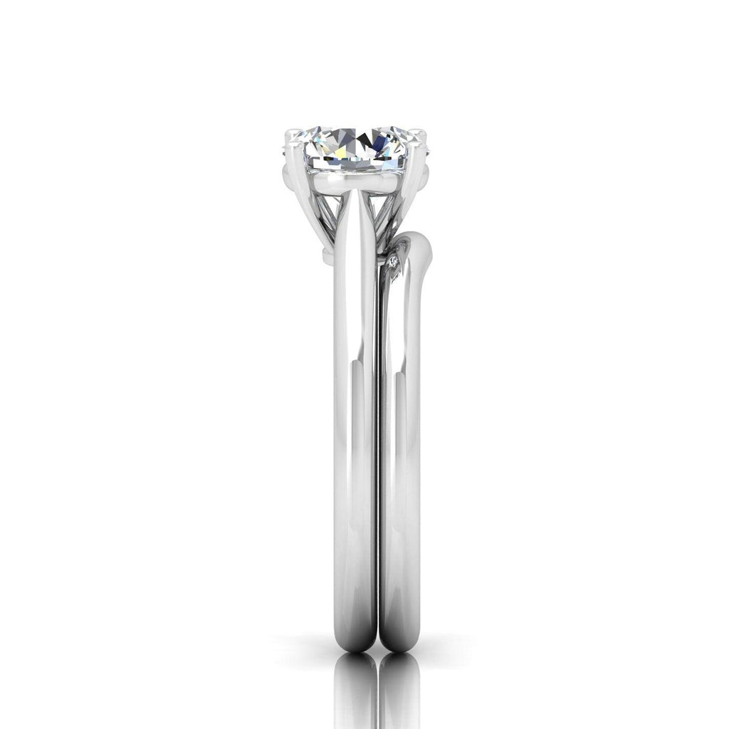 Certified Round Diamond Solitaire Engagement Ring with Matching Band 1.00Carat E/VS