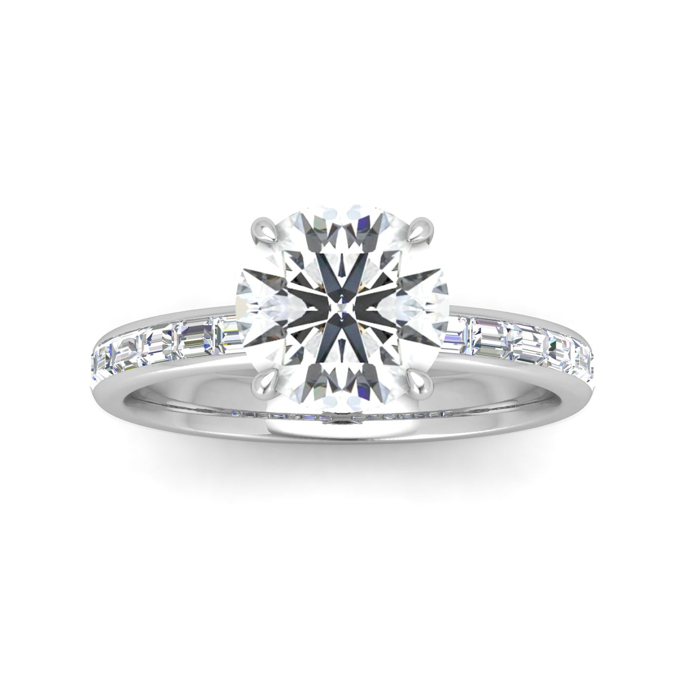 Classic Hidden Halo Channel Set Engagement Ring - Round