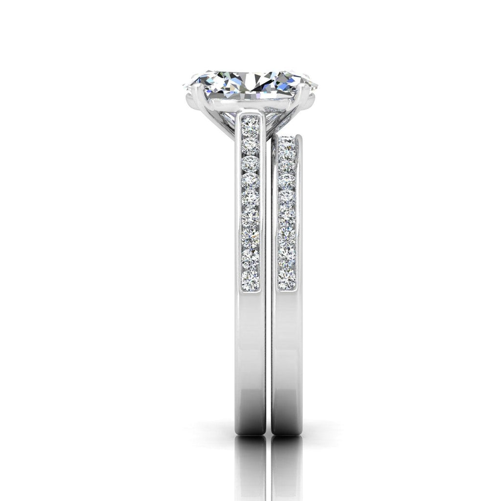Certified Oval Diamond Bridal Set Engagement Ring With Matching Band 2.00Carat E/VS