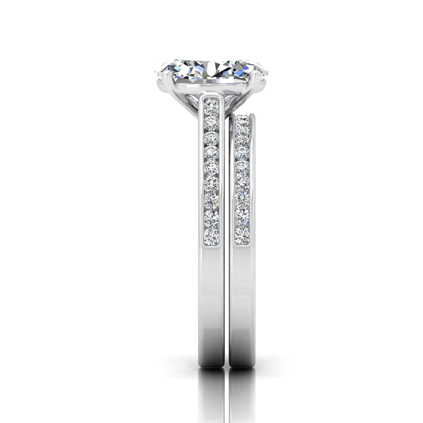 Certified Oval Diamond Bridal Set Engagement Ring With Matching Band 2.00Carat E/VS