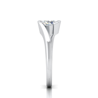 1.00 Carat D/VS Lab Round Diamond Solitaire Engagement Ring For Women