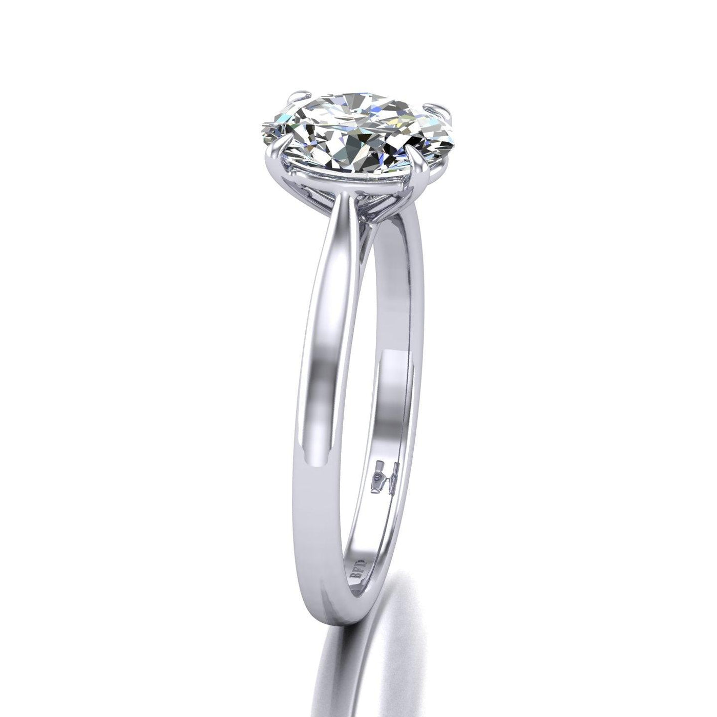 Clearance F/VS 4.00Ct Huge Oval Diamond Engagement Ring in Platinum 	(stone size 13.8 x 8.5mm)