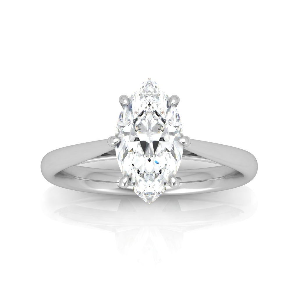 Marquise Diamond Cathedral Solitaire Ring