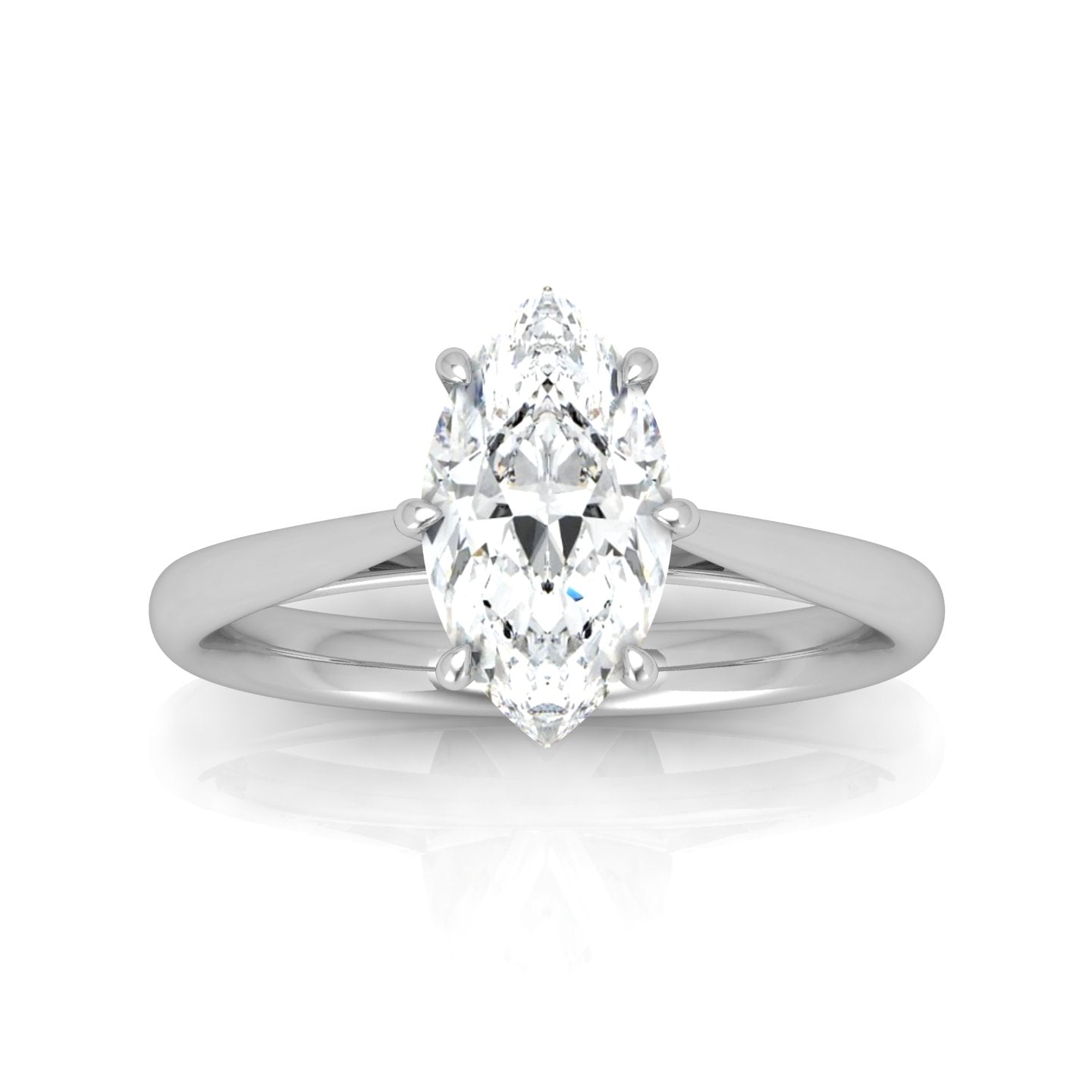 Marquise Diamond Cathedral Solitaire Ring