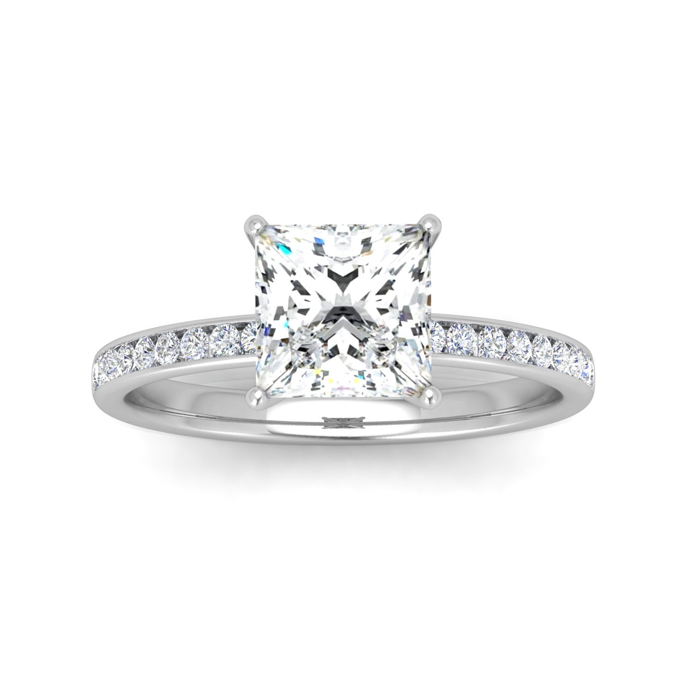 Channel Set Princess Diamond Engagement Ring