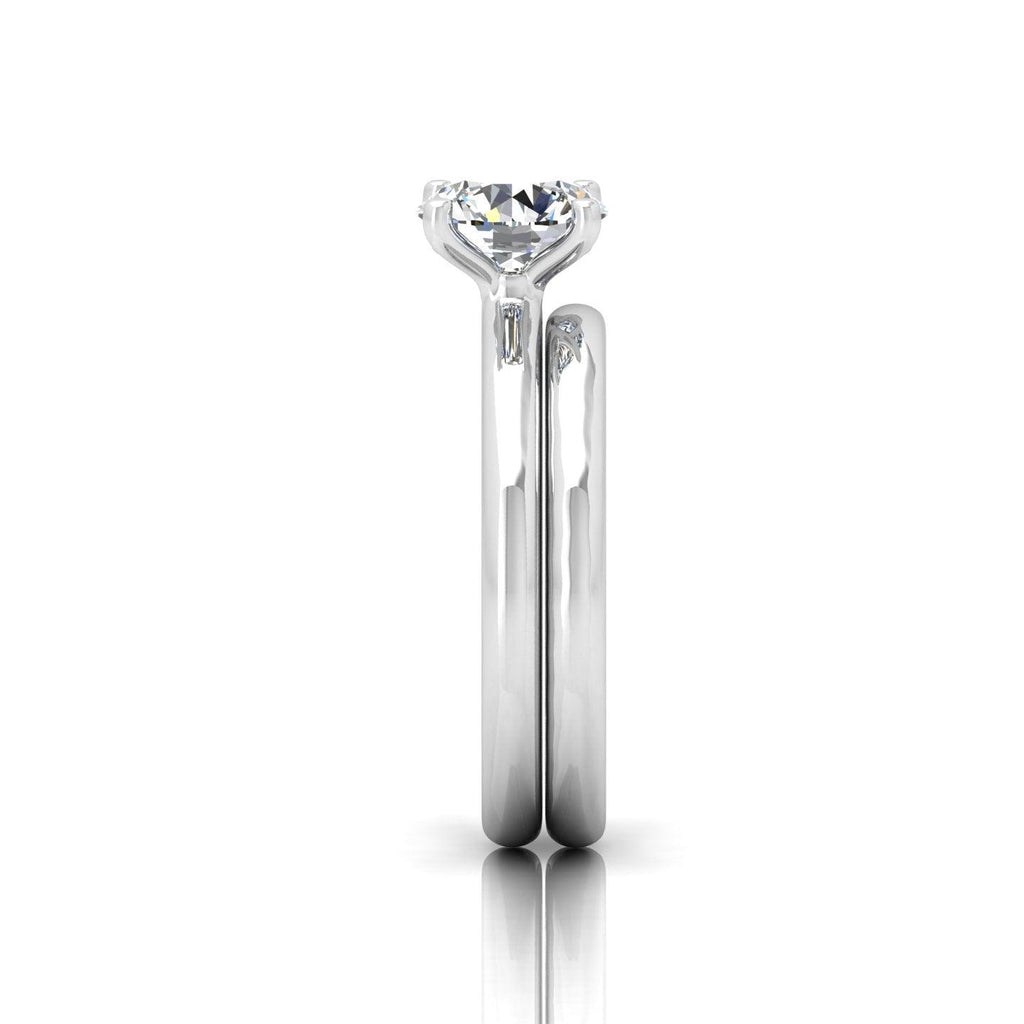 Certified Round Diamond Solitaire Bridal Set Ring 1.00Carat E/VS
