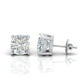 IGI Certified D-E/VS 2.00Ct Cushion Lab Diamond Stud Earrings In Platinum