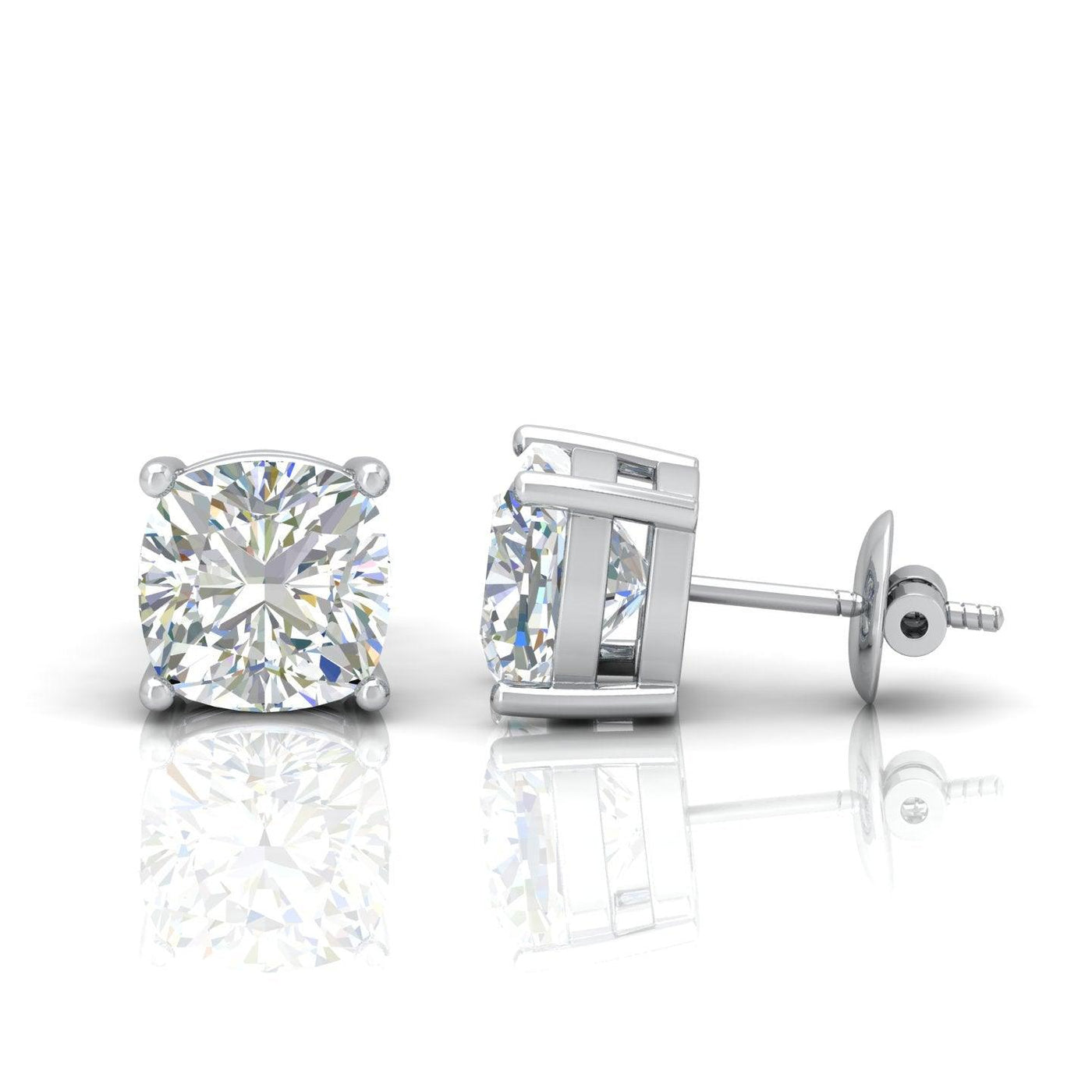 Clearance ! IGI Certified D-E/VS 2.00Ct Cushion Lab Diamond Stud Earrings In Platinum