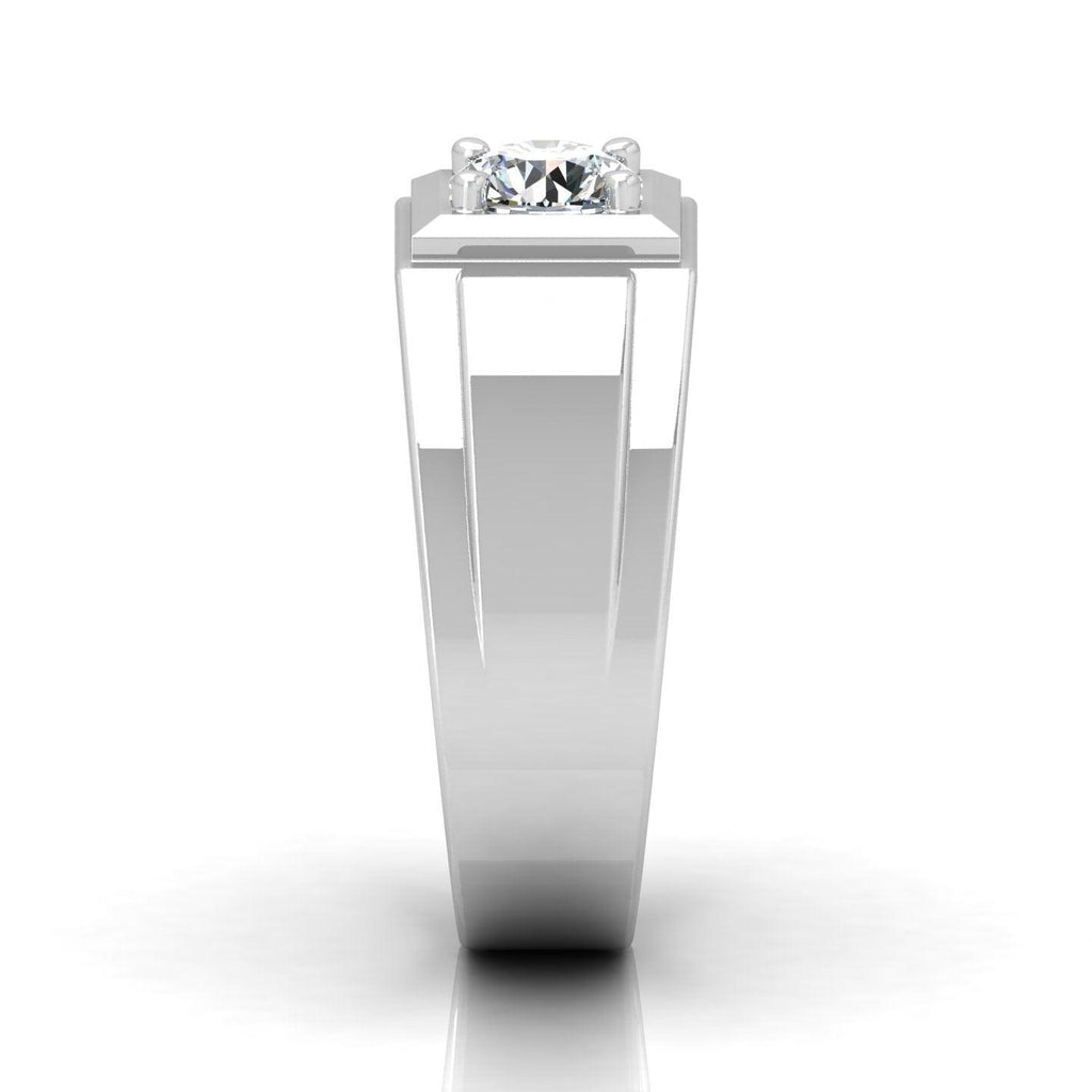 Certified F/VS 1.00Ct Single Diamond Mens Solitaire Ring