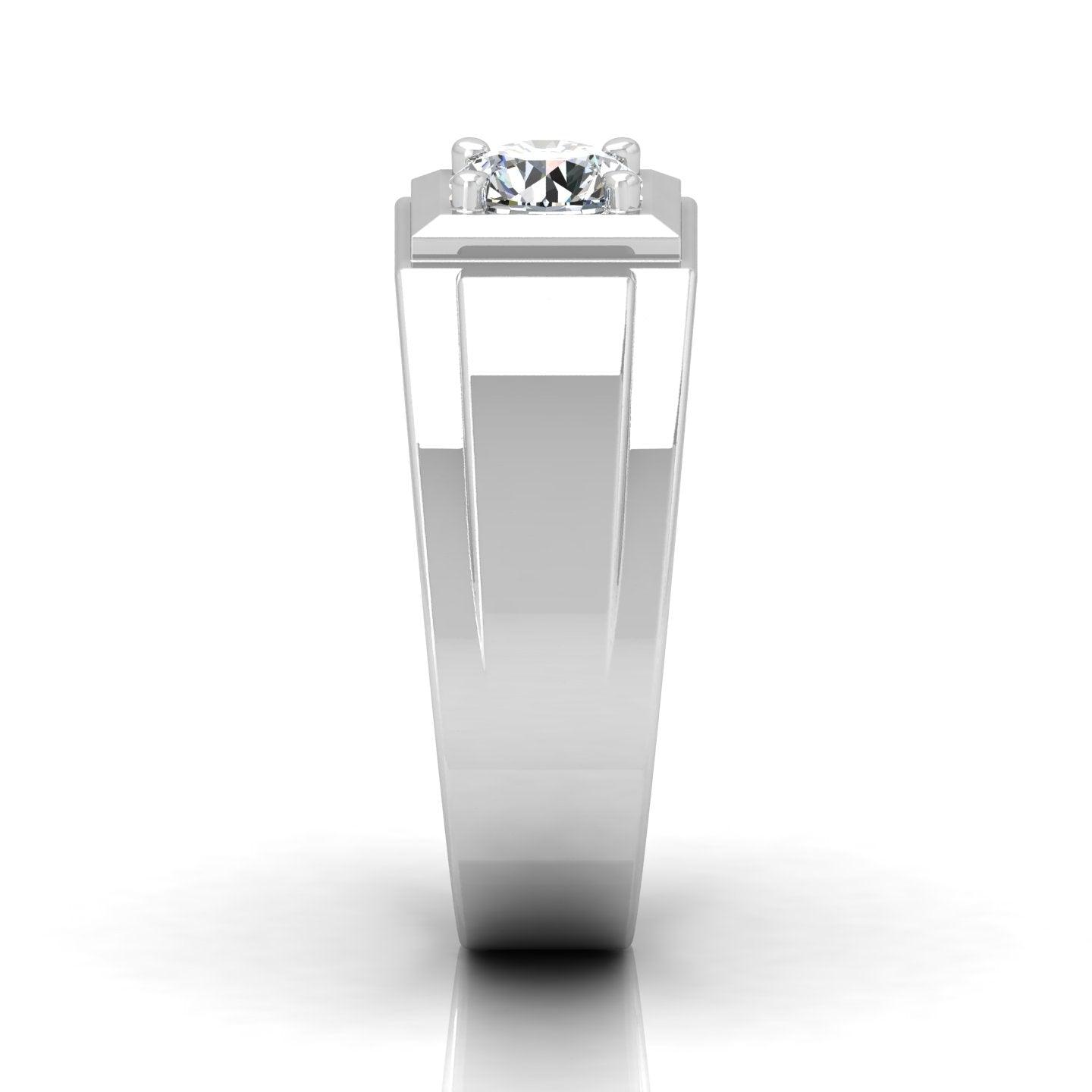 Certified F/VS 1.00Ct Single Diamond Mens Solitaire Ring