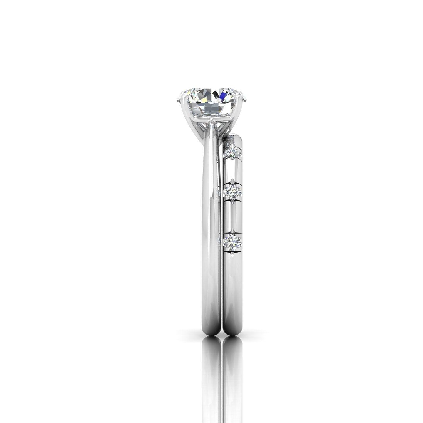 Certified Classic Round Diamond Solitaire Engagement Ring With Band 1.20Ct E/VS