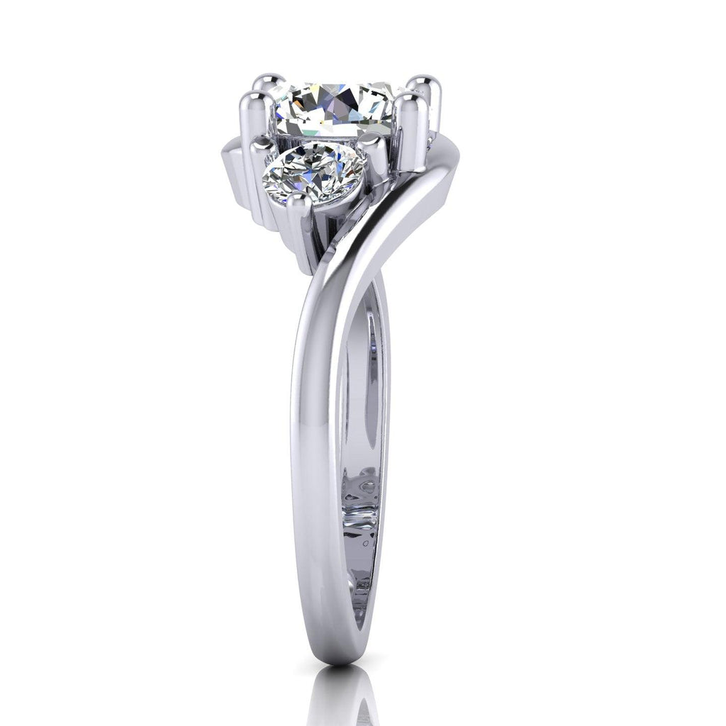 Classic Round Diamond Trilogy Engagement Ring in Platinum 1.00Ct-3.00Ct