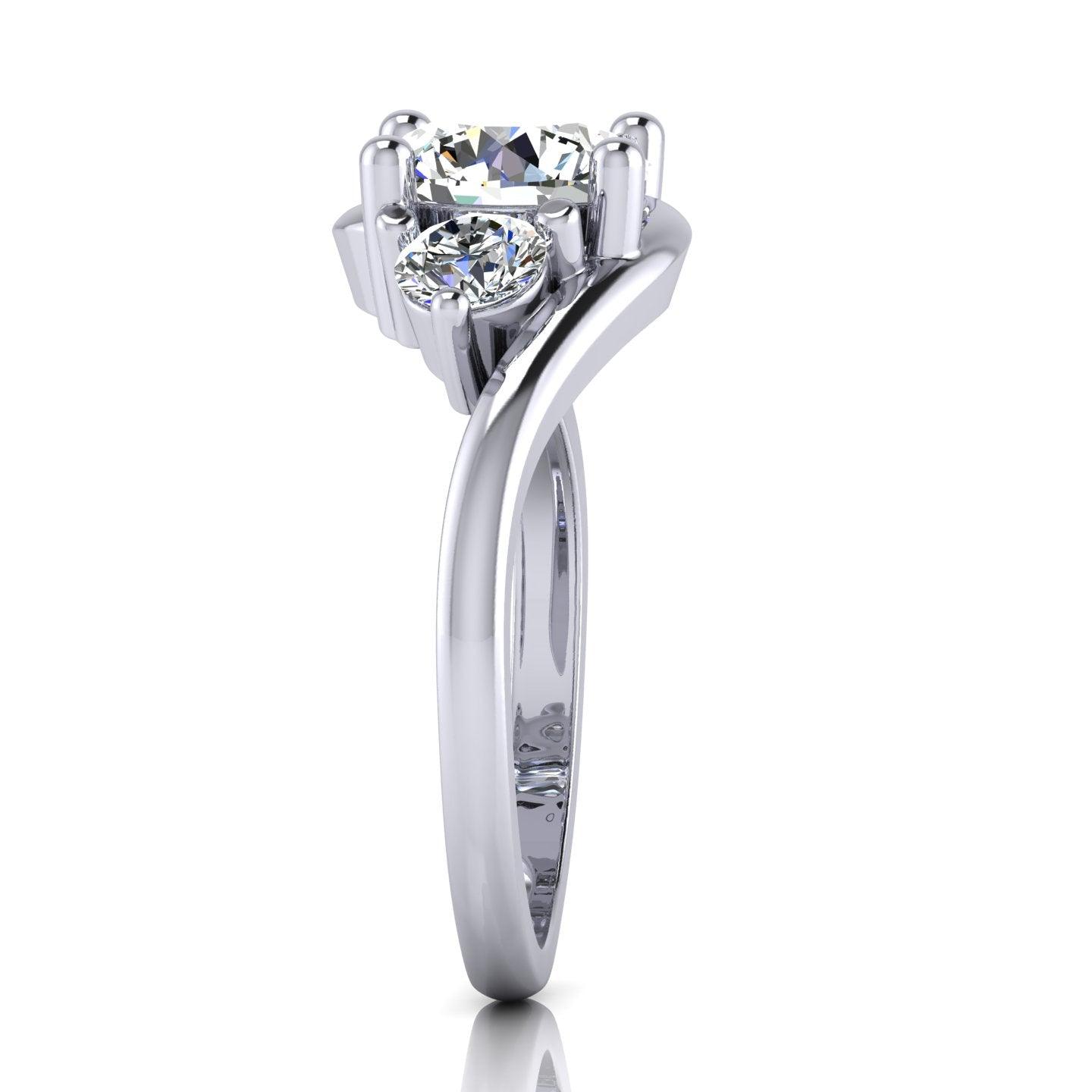 Classic Round Diamond Trilogy Engagement Ring in Platinum 1.00Ct-3.00Ct