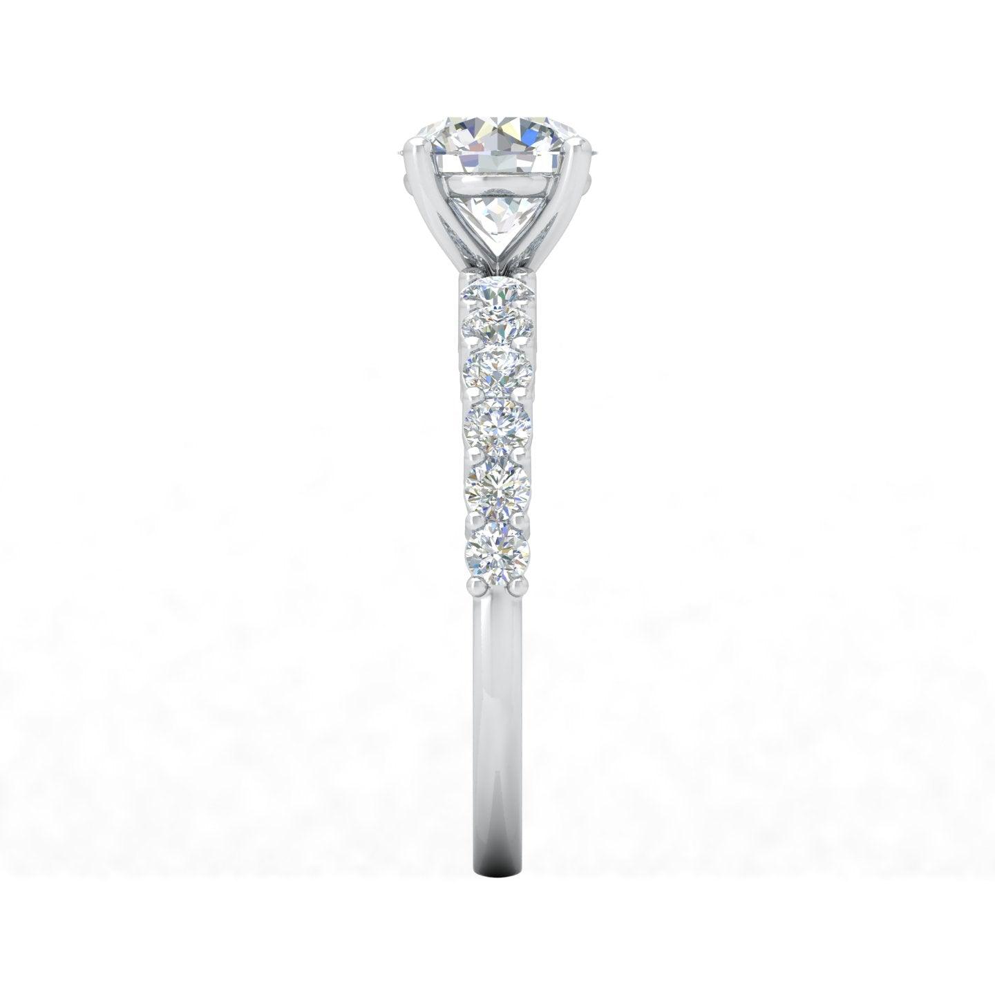 Round Diamond Designer Engagement Ring in Gold / Platinum 1.50Ct
