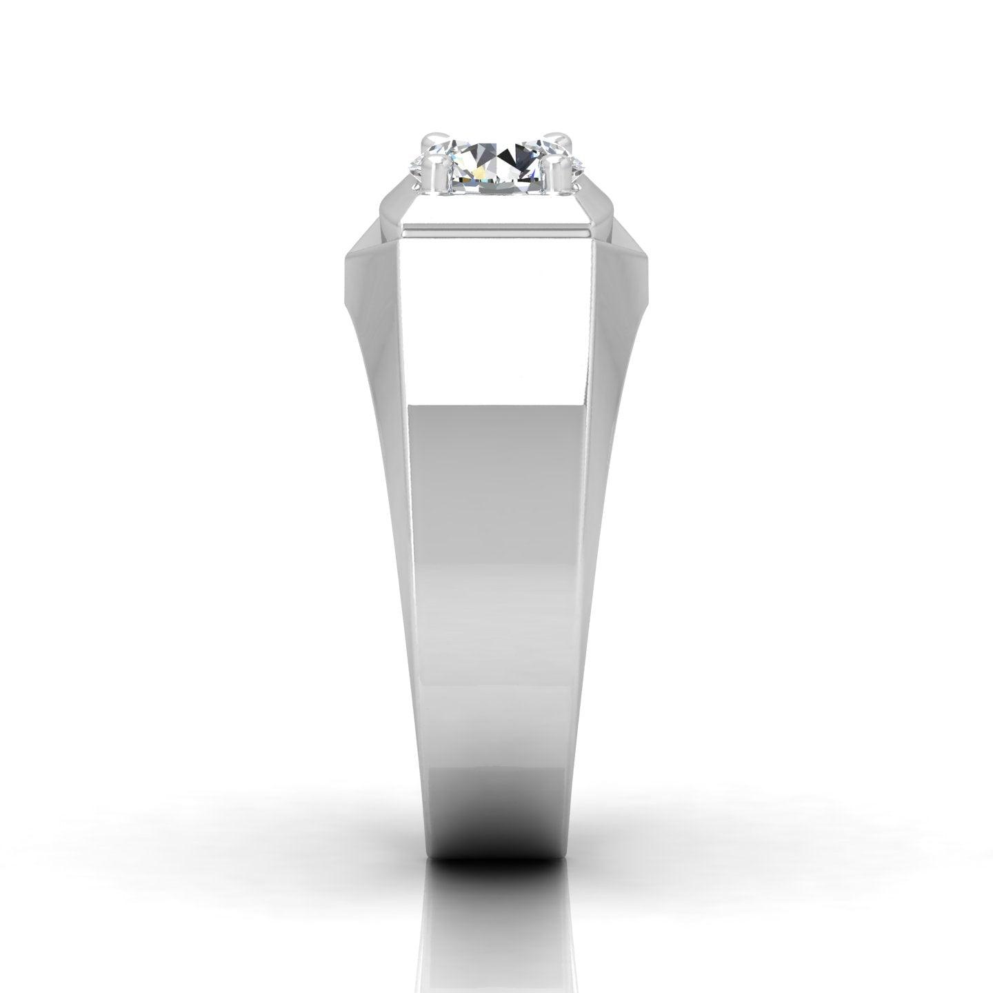 Certified F/VS Single Diamond Mens Solitaire Ring