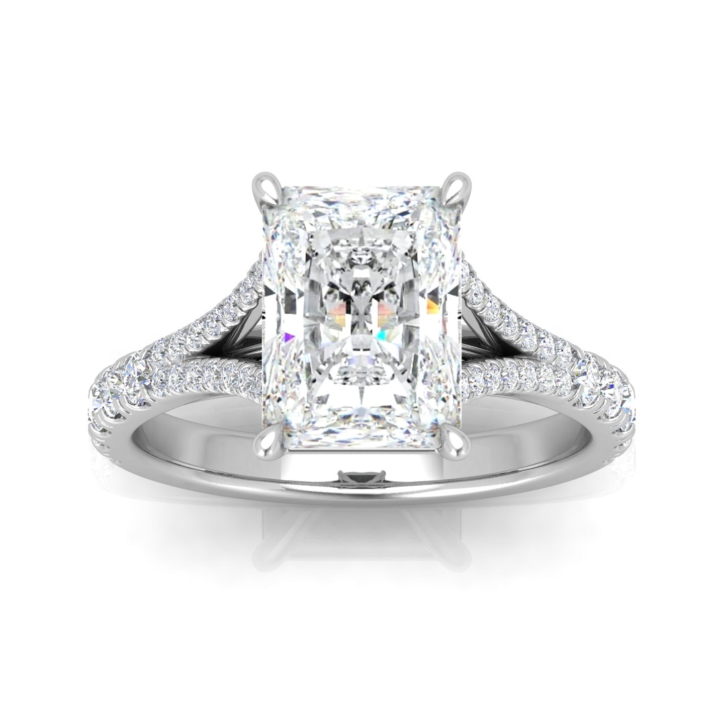 Julie Radiant Diamond Split Shank Engagement Ring